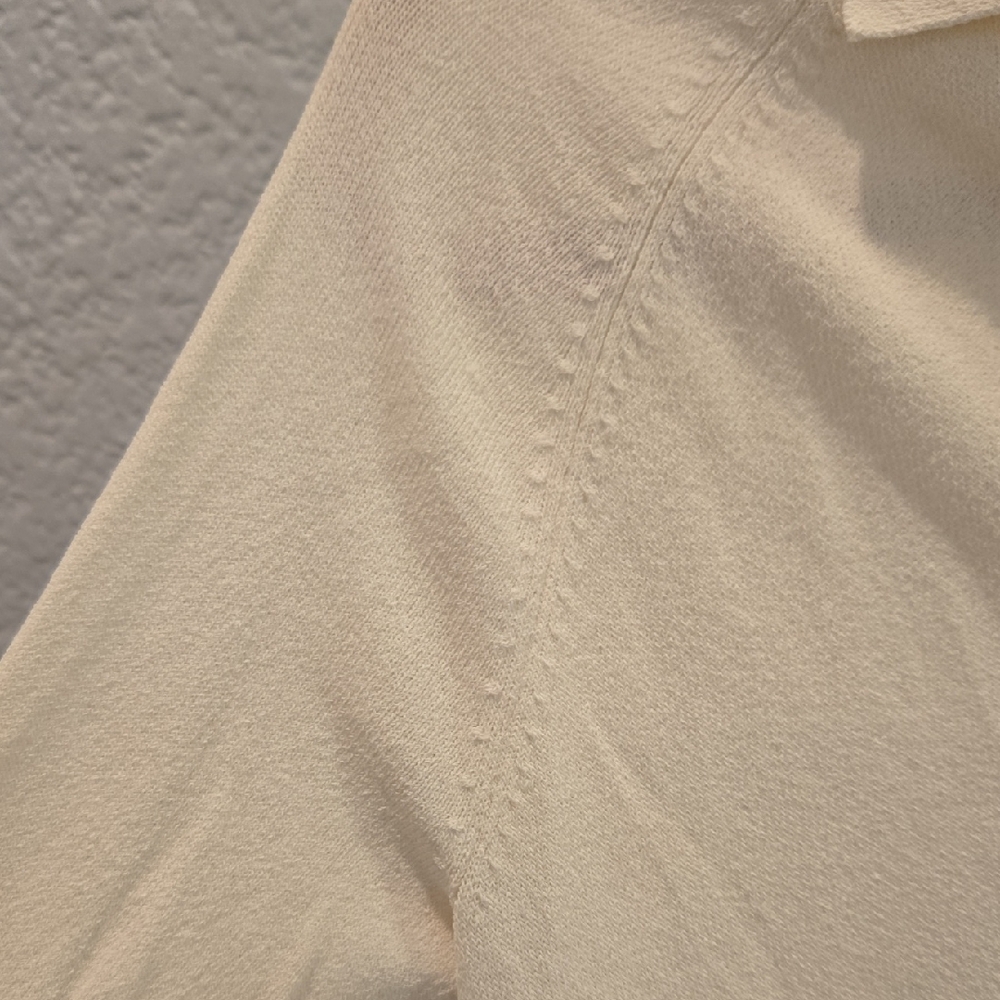 Banana Republic Tan Cream Button Down Shirt with Tie Front - Picture 4 of 11